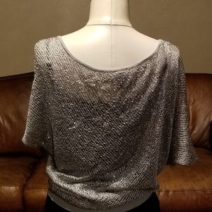 Silver DayTrip Sequin Sweater Size M/L